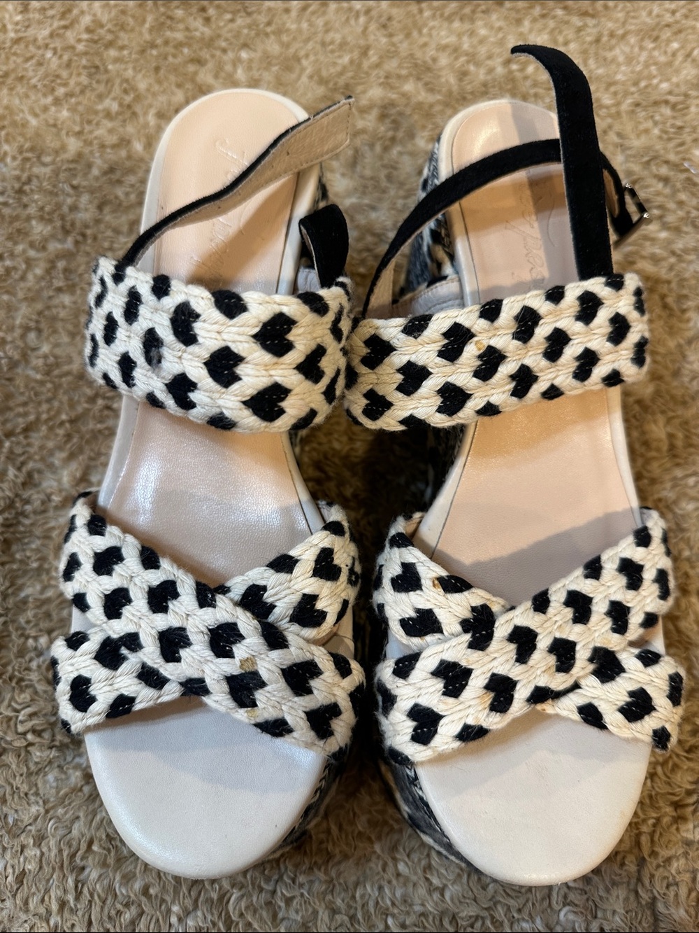 Free People Woven Black & White Platform Sandals - Women